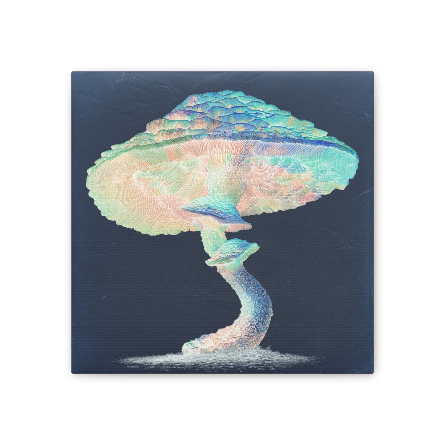 Feel the Rainbow Inverse-Mushroom Canvas Art, Stretched Wall Decor, Bohemian Home Decor, Psychedelic Wall Art, Nature-Inspired Art