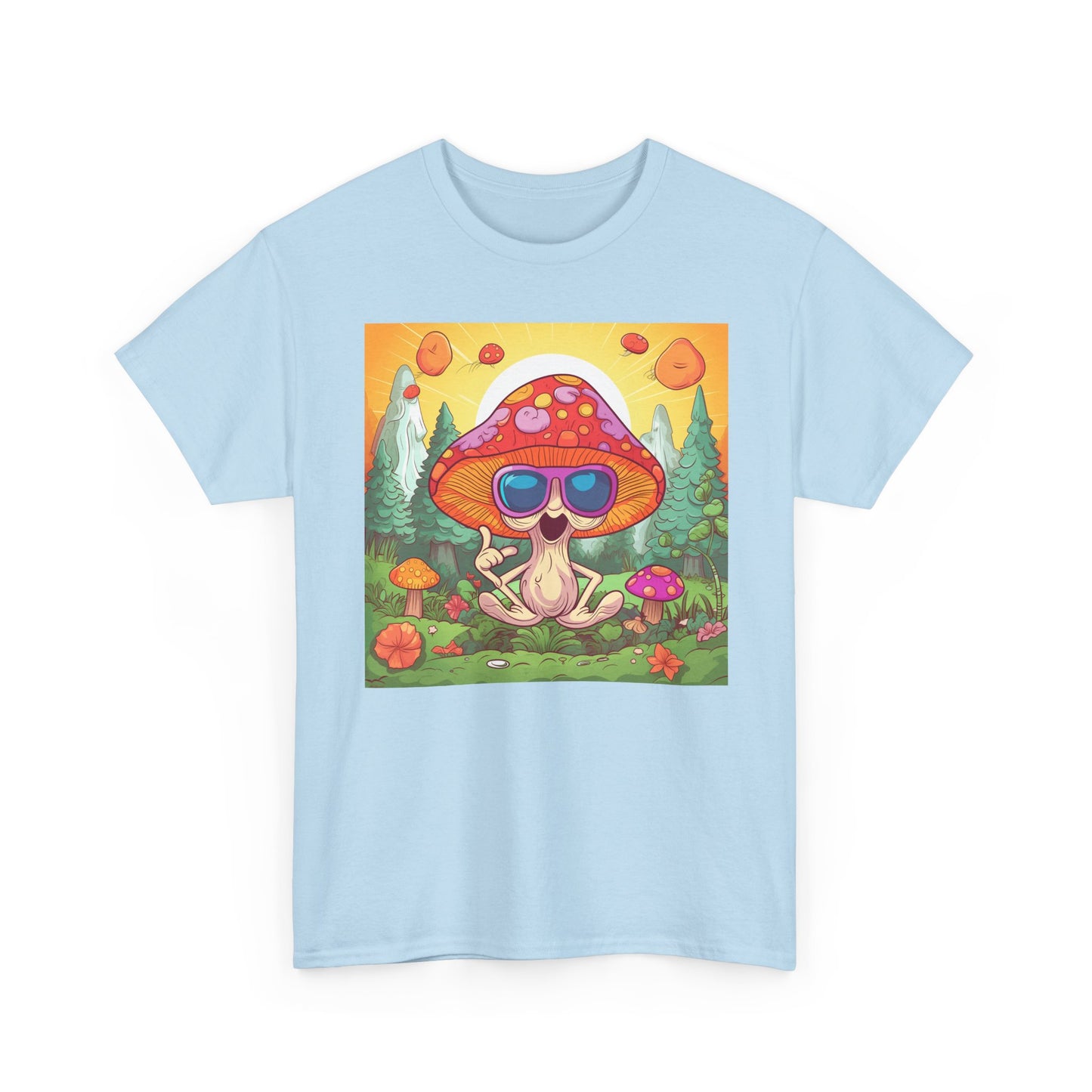 Whimsical Mushroom Tee, Casual T-Shirt, Gift for Nature Lovers, Eco-Friendly Apparel, Unisex Graphic Shirt