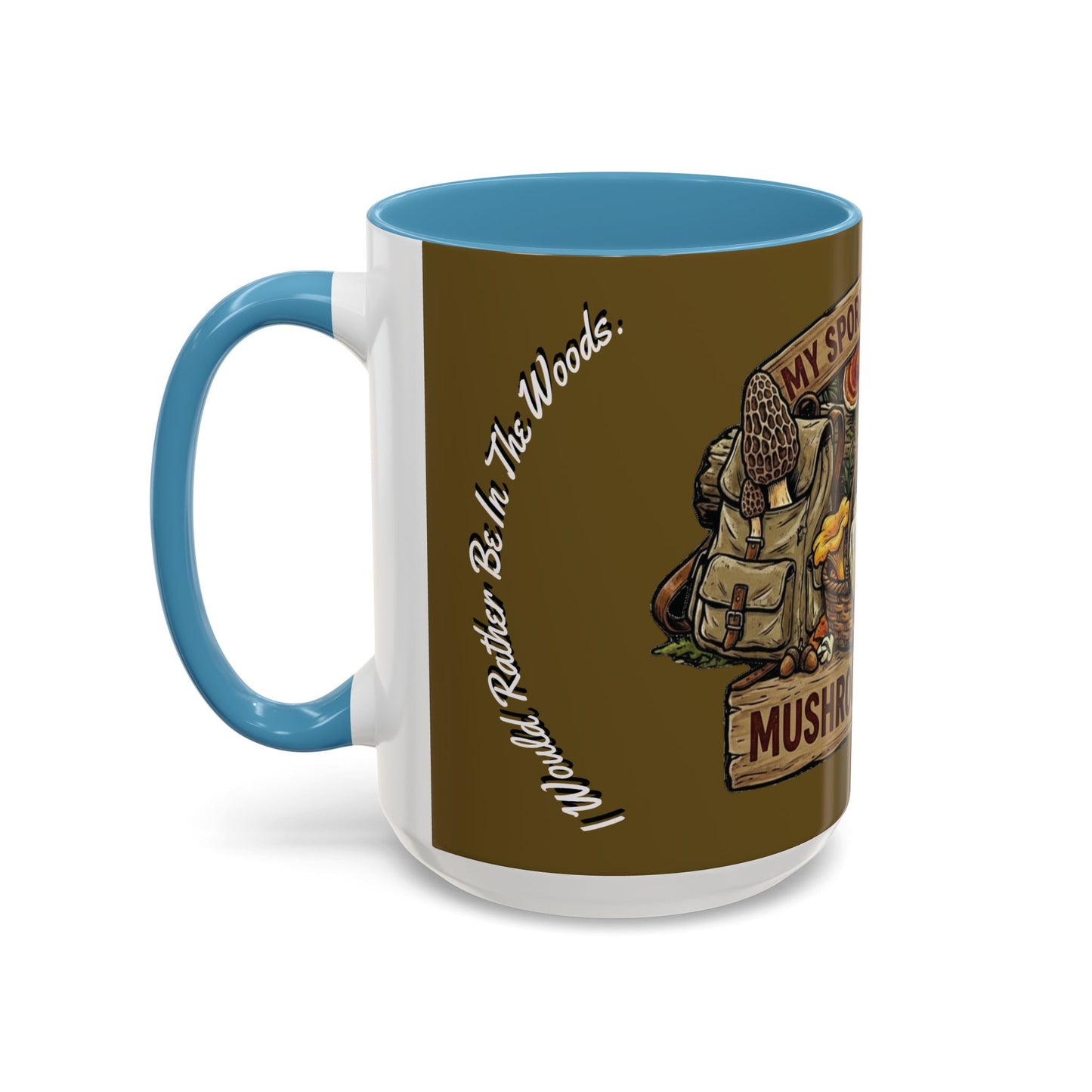 Mushroom Hunting Coffee Mug – "My Spore Time Is Spent" Rustic Forager Accent Mug