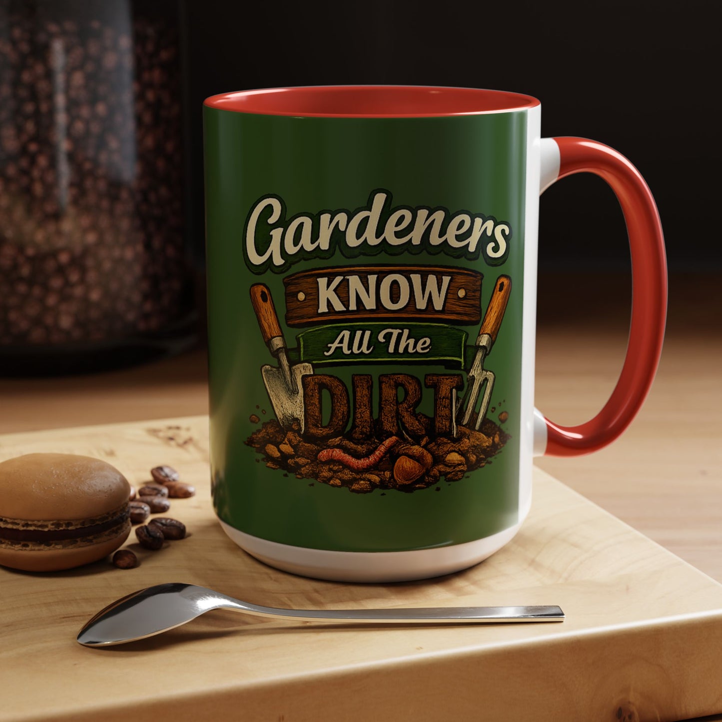 Gardener’s Know All the Dirt Accent Coffee Mug – Funny Gardening Coffee Cup (11/15oz)