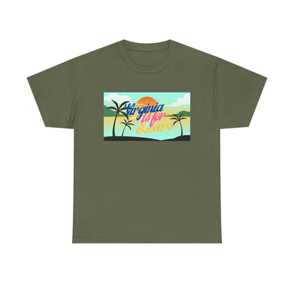 Virginia is for Lovers Dark -Vintage Sunset Graphic Tee, Beach Lover Shirt, Summer Vibe Unisex Tee, Gift for Vacation, Tropical Aesthetic Cotton Top