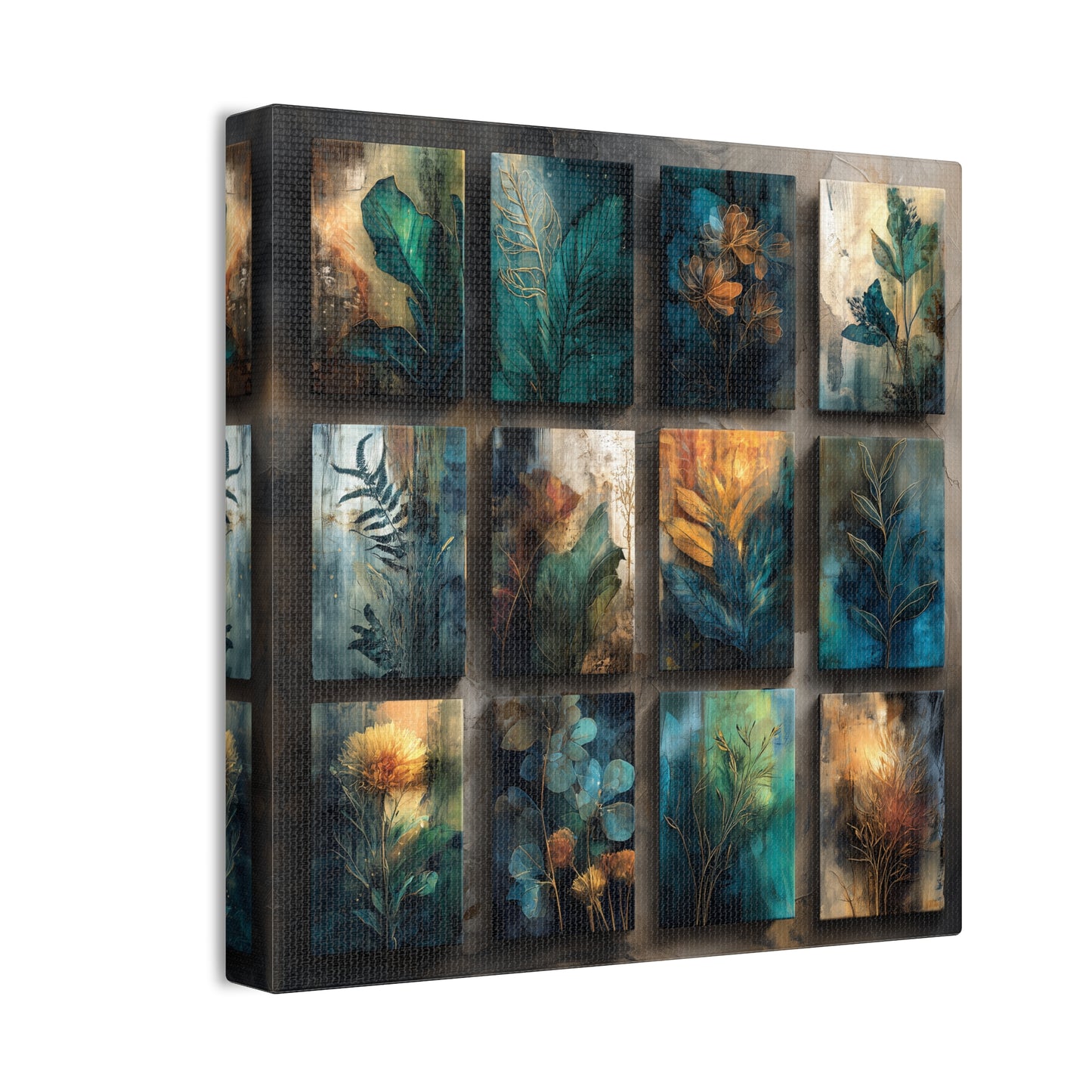 Natures Blue Green Series #3 -Botanical Wall Art, Nature-Inspired Home Décor, Eco-Friendly Canvas Print, Greenery Art Piece, Living Room Wall Hanging