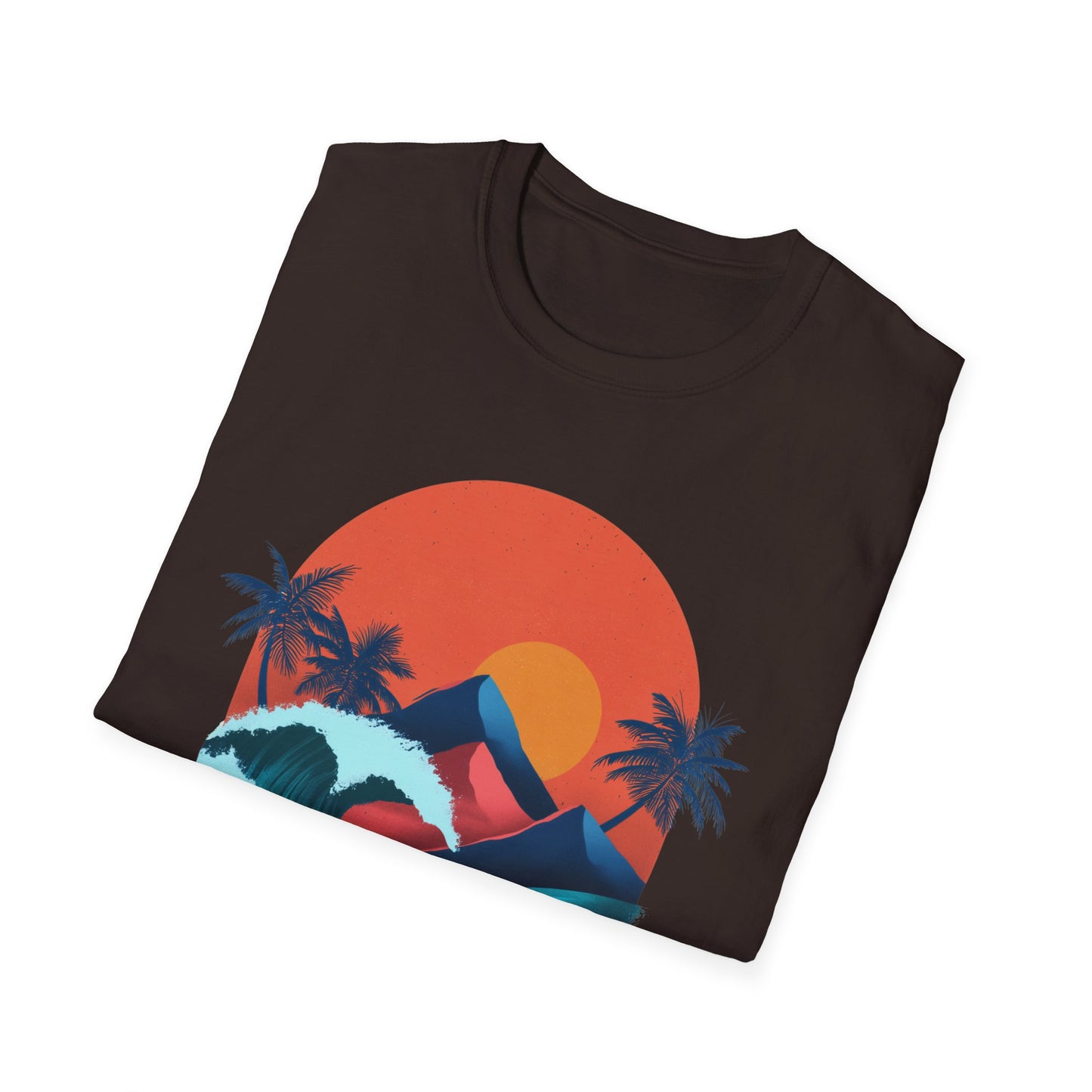 Surf Sunset Wave T-Shirt — Retro Palm Wave Beach Tee