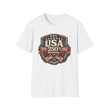 USA 250th Birthday T-Shirt — 1776-2026 Retro American Celebration Tee