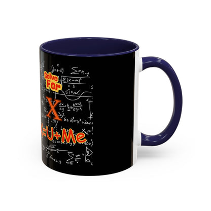 Math Lover Coffee Mug — "Solve For X = U + Me" Romantic Equation Design