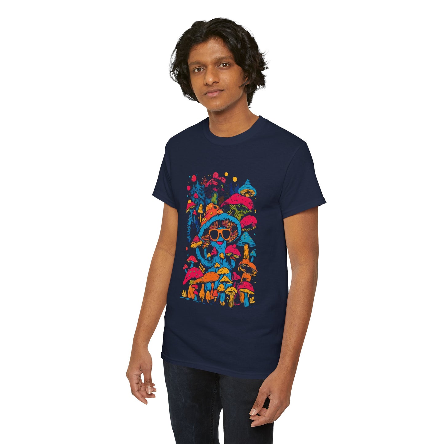 Shroom Dude - Mushroom Tee, Unisex Heavy Cotton T-Shirt, Vibrant Graphic Shirt, Perfect for Festivals, Eco-friendly Gift, Casual Wear