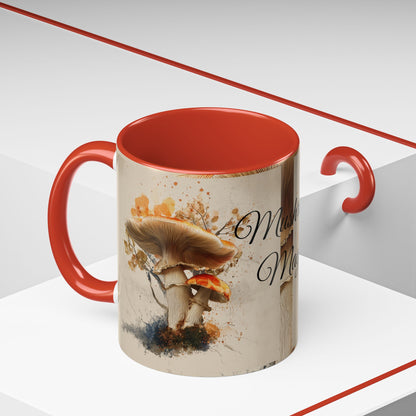 Mushroom Magic Accent Coffee Mug — 11/15oz Ceramic Cup with Woodland Fungi Design