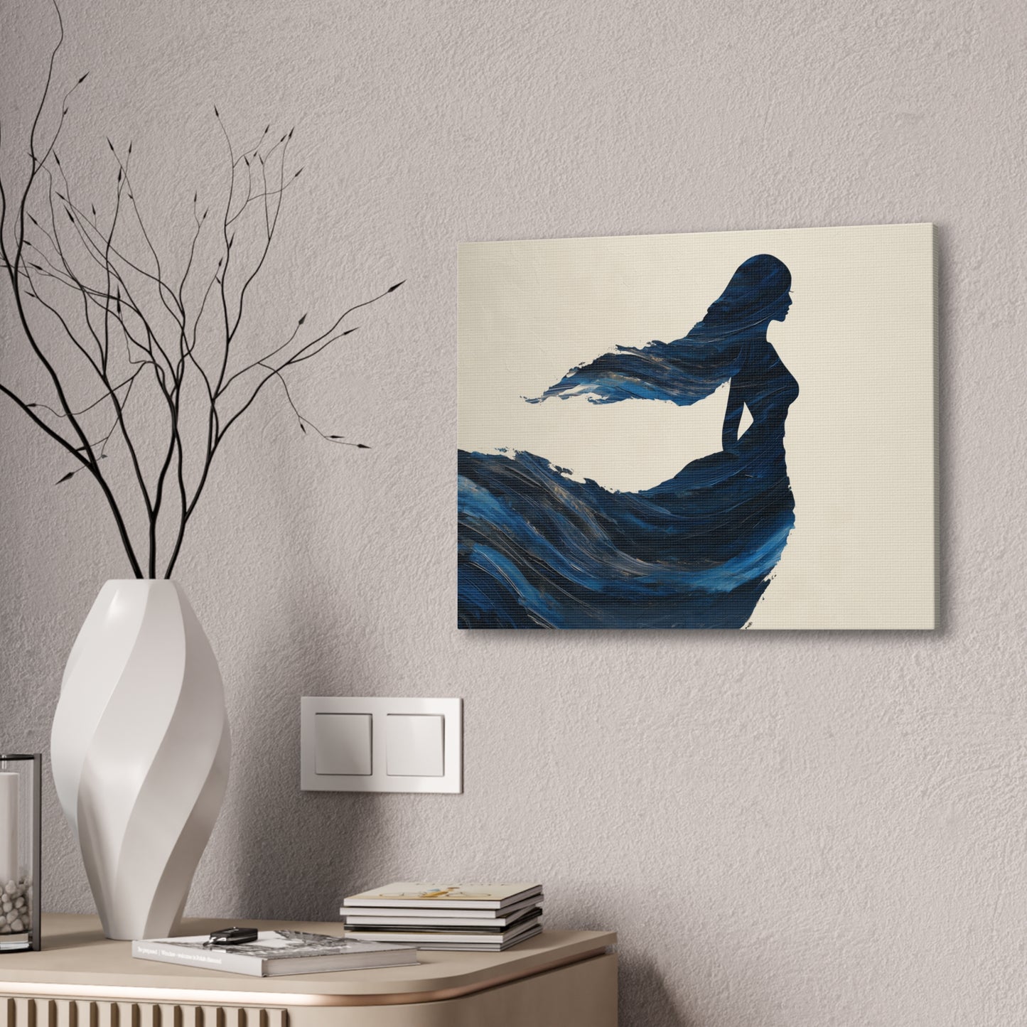 Waters Within -Elegant Wave Canvas Art, Boho Wall Decor, Ocean Themed Artwork, Gift for Her, Home Decor, Beach House Decoration