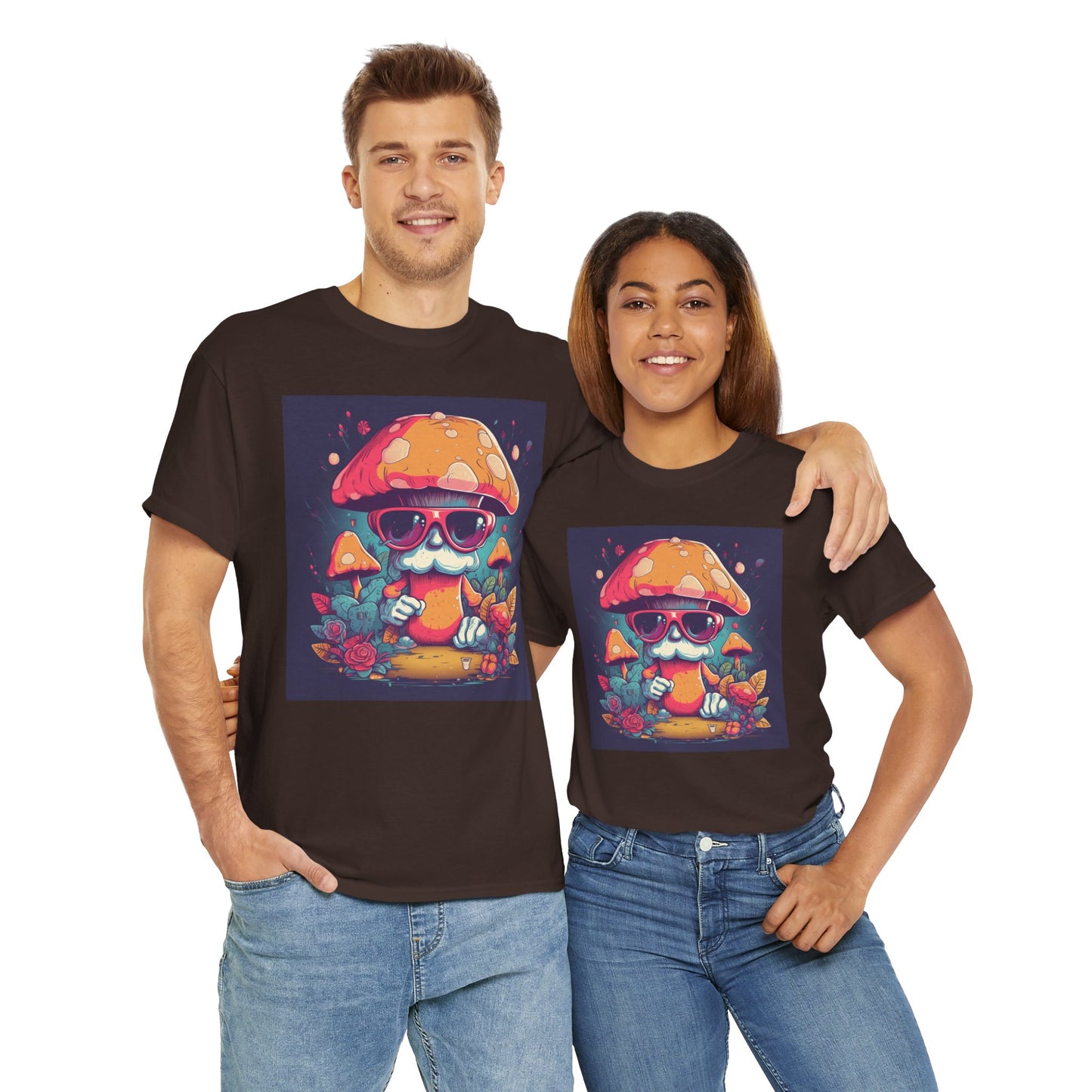 Cool Mushroom Graphic Tee, Retro T-Shirt, Unique Gift for Nature Lovers, Eco-Friendly Apparel, Perfect for Parties and Festivals
