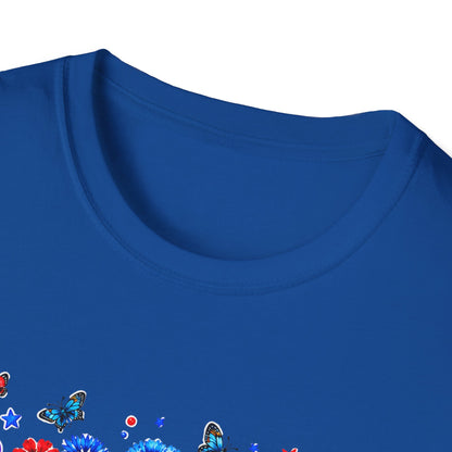 America 250th Birthday T-Shirt – July 4, 1776–2026 Patriotic Floral Tee