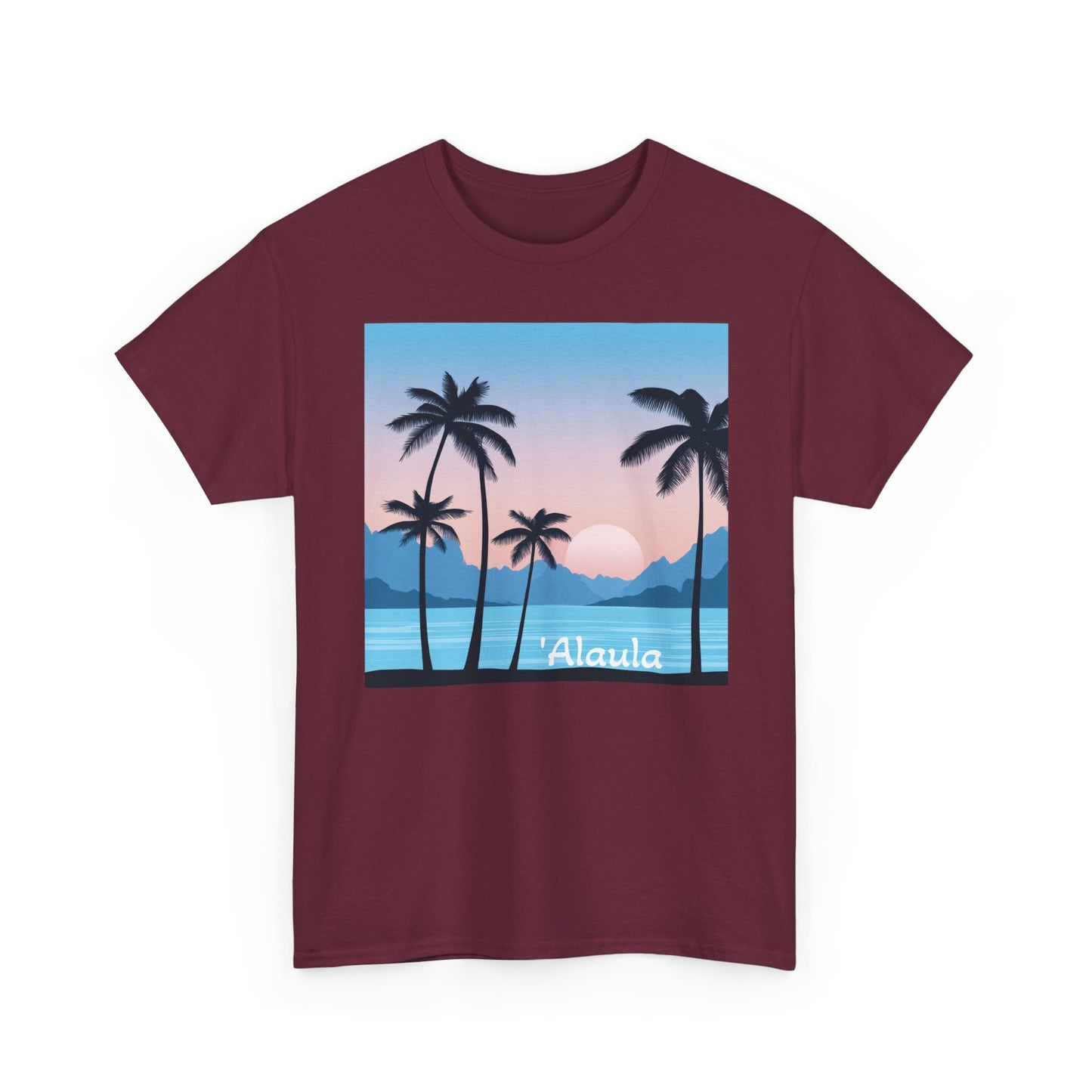 'Alaula Aloha Sunset Tee — Tropical Palm Beach Graphic T-Shirt