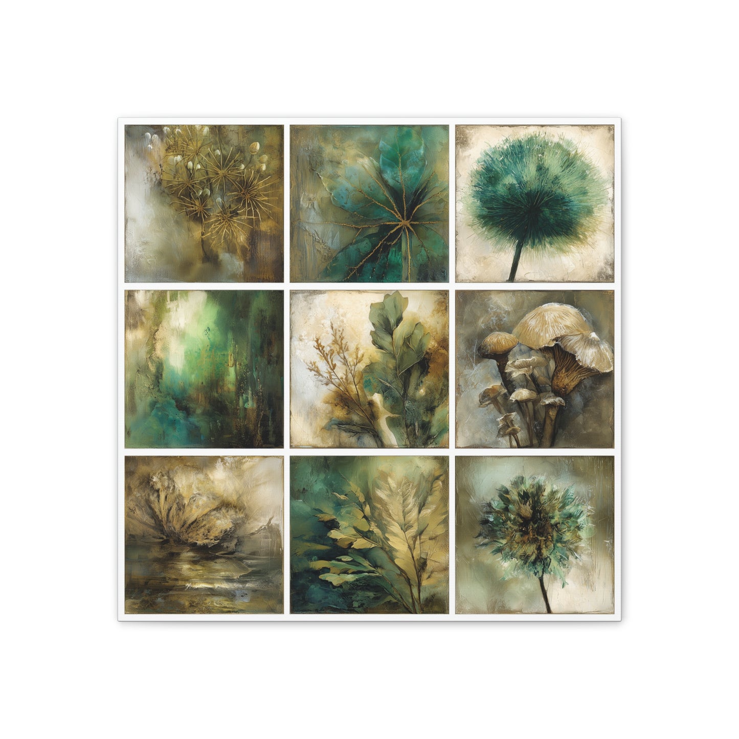Natures Green Series #3 -Botanical Wall Art, Nature-Inspired Home Décor, Eco-Friendly Canvas Print, Greenery Art Piece, Living Room Wall Hanging