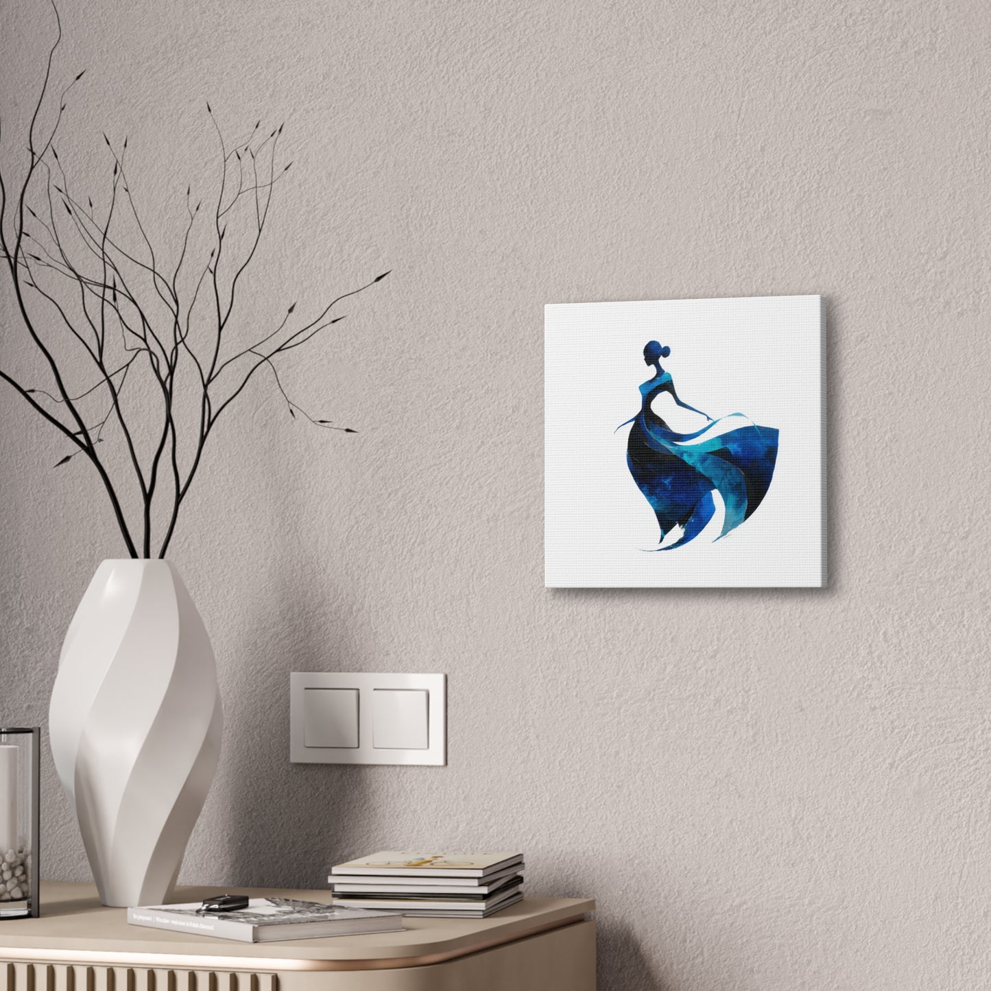 Copy of Dancing with the Water Series #5 -Elegant Silhouette Canvas Wall Art, Abstract Decor for Home, Gift for Women, Living Room Artwork, Dance Theme Decoration