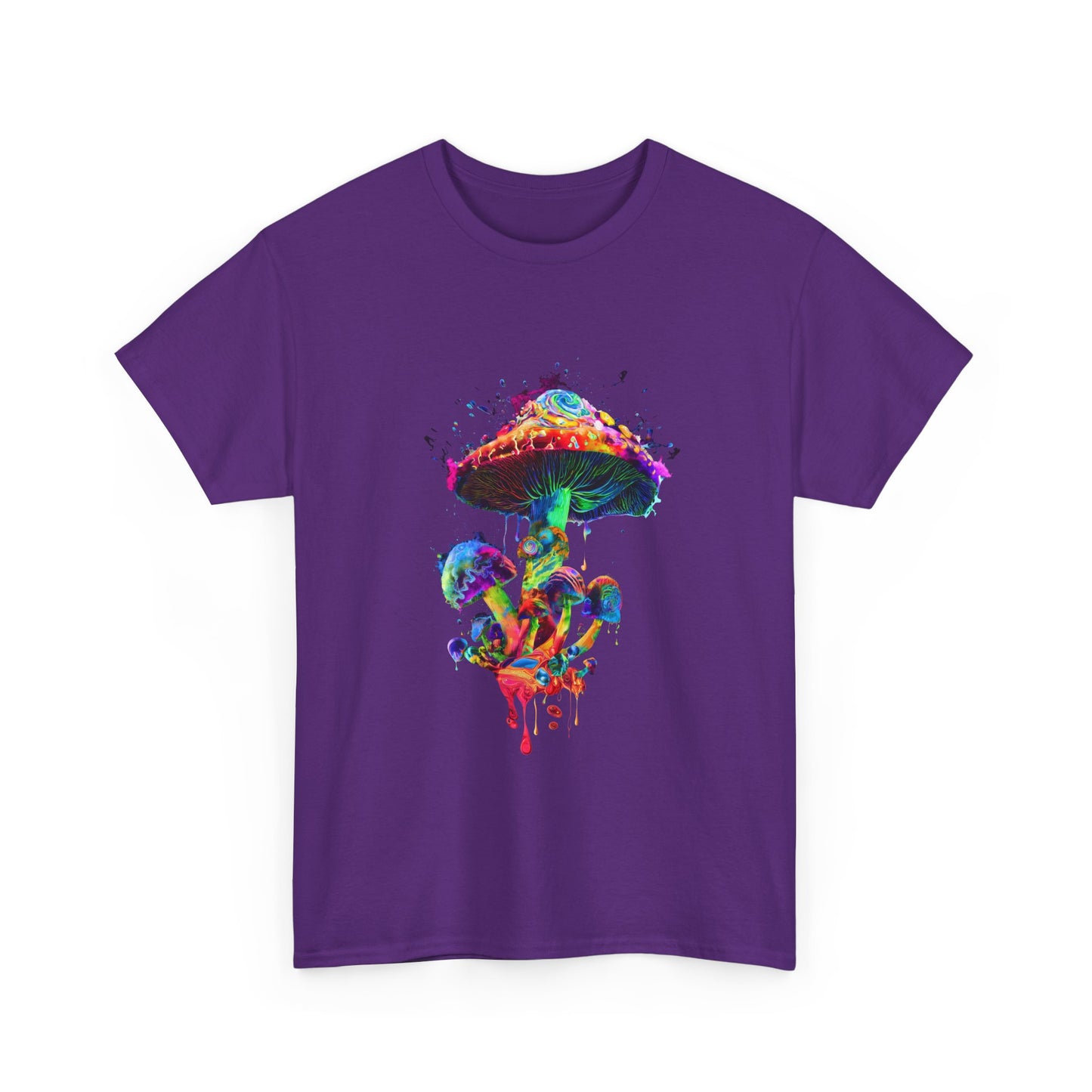 Tie Dye Psychedelic Mushroom 4  -Tee, Unisex Heavy Cotton T-Shirt, Vibrant Graphic Shirt, Perfect for Festivals, Eco-friendly Gift, Casual Wea