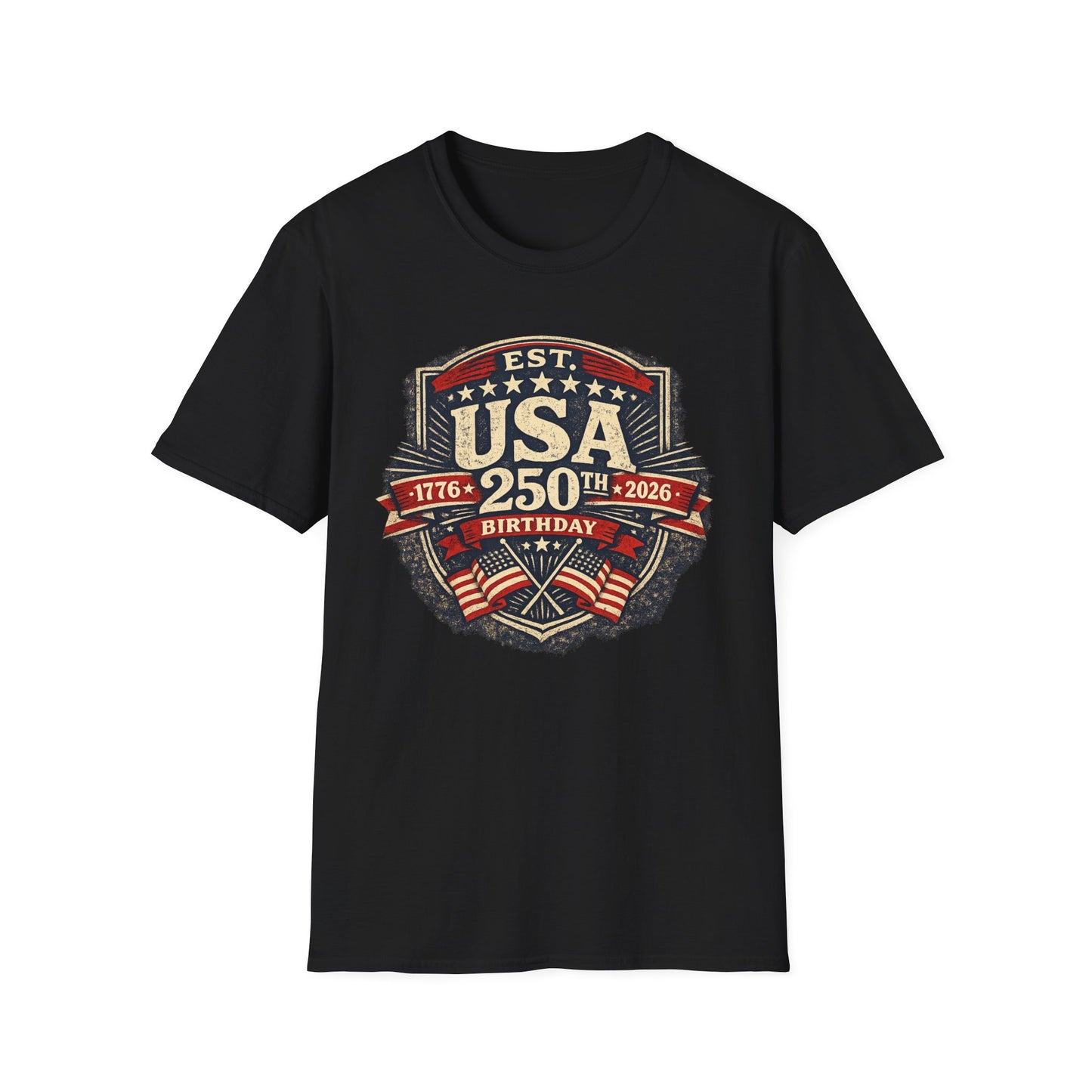 USA 250th Birthday T-Shirt — 1776-2026 Retro American Celebration Tee