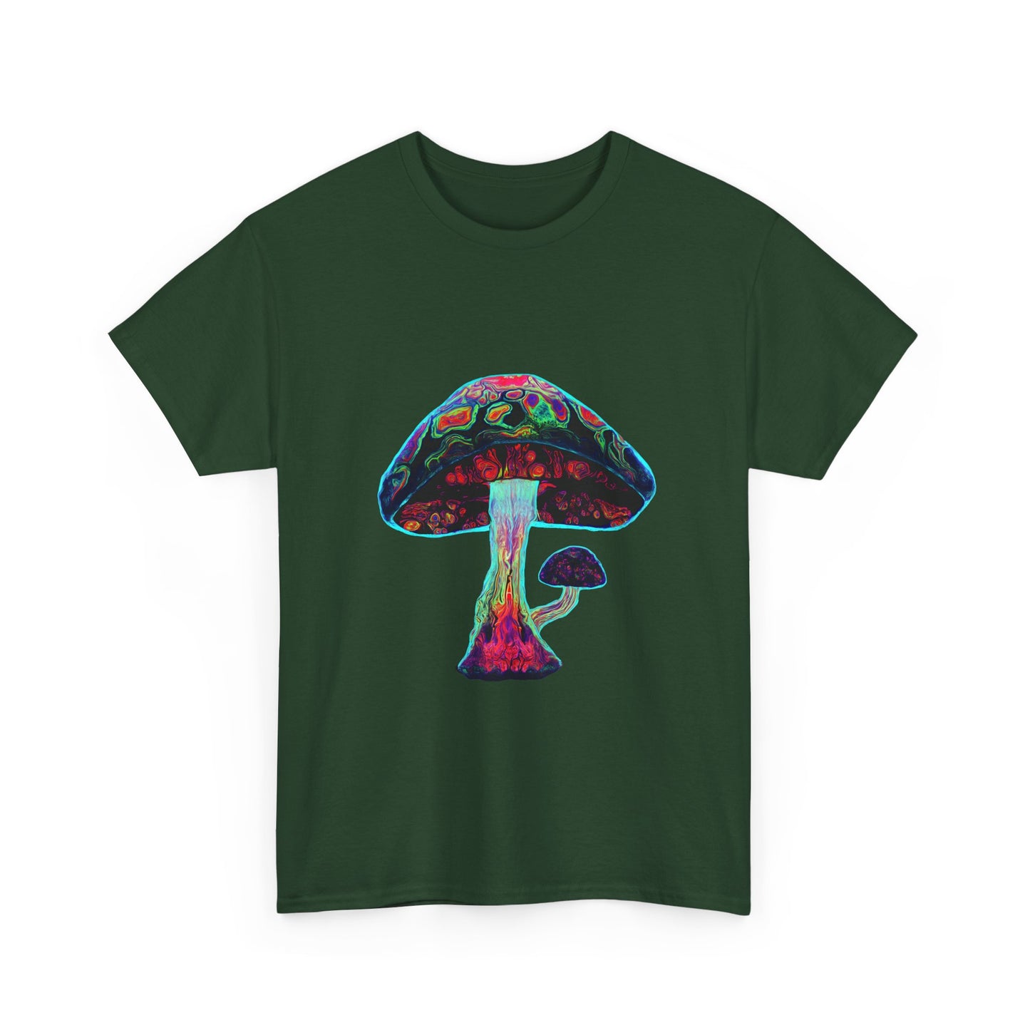 Tie Dye Psychedelic Mushroom 3 -Tee, Unisex Heavy Cotton T-Shirt, Vibrant Graphic Shirt, Perfect for Festivals, Eco-friendly Gift, Casual Wea