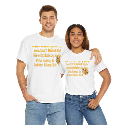 Bees-Themed Heavy Cotton Tee, Funny Bee Shirt, Gift for Beekeepers, Nature Lover Tee, Spring and Summer Fashion