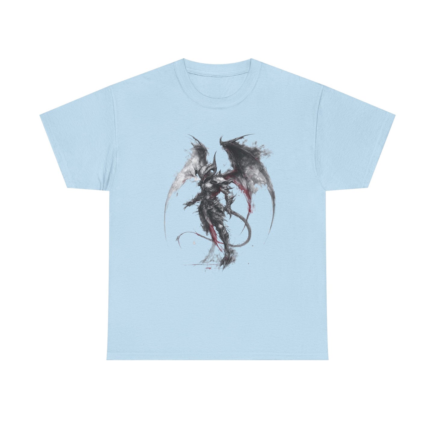 Dragon Warrior Art T-Shirt — Dark Ink Fantasy Demon Graphic Tee