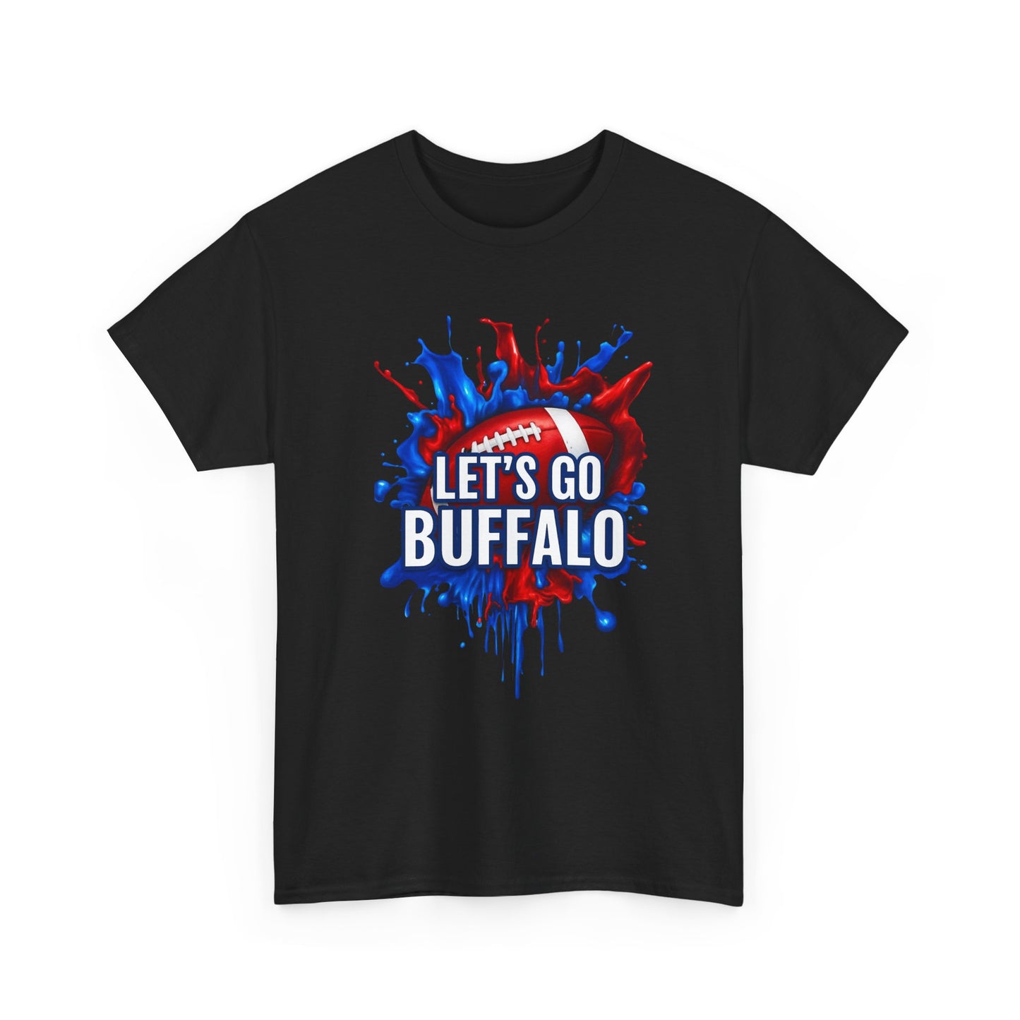Let's Go Buffalo Splat -Buffalo Sports Fan Tee - Let's Go Buffalo Shirt, Game Day Apparel, Unisex Cotton T-Shirt, Tailgate Wear, Football Team Gear