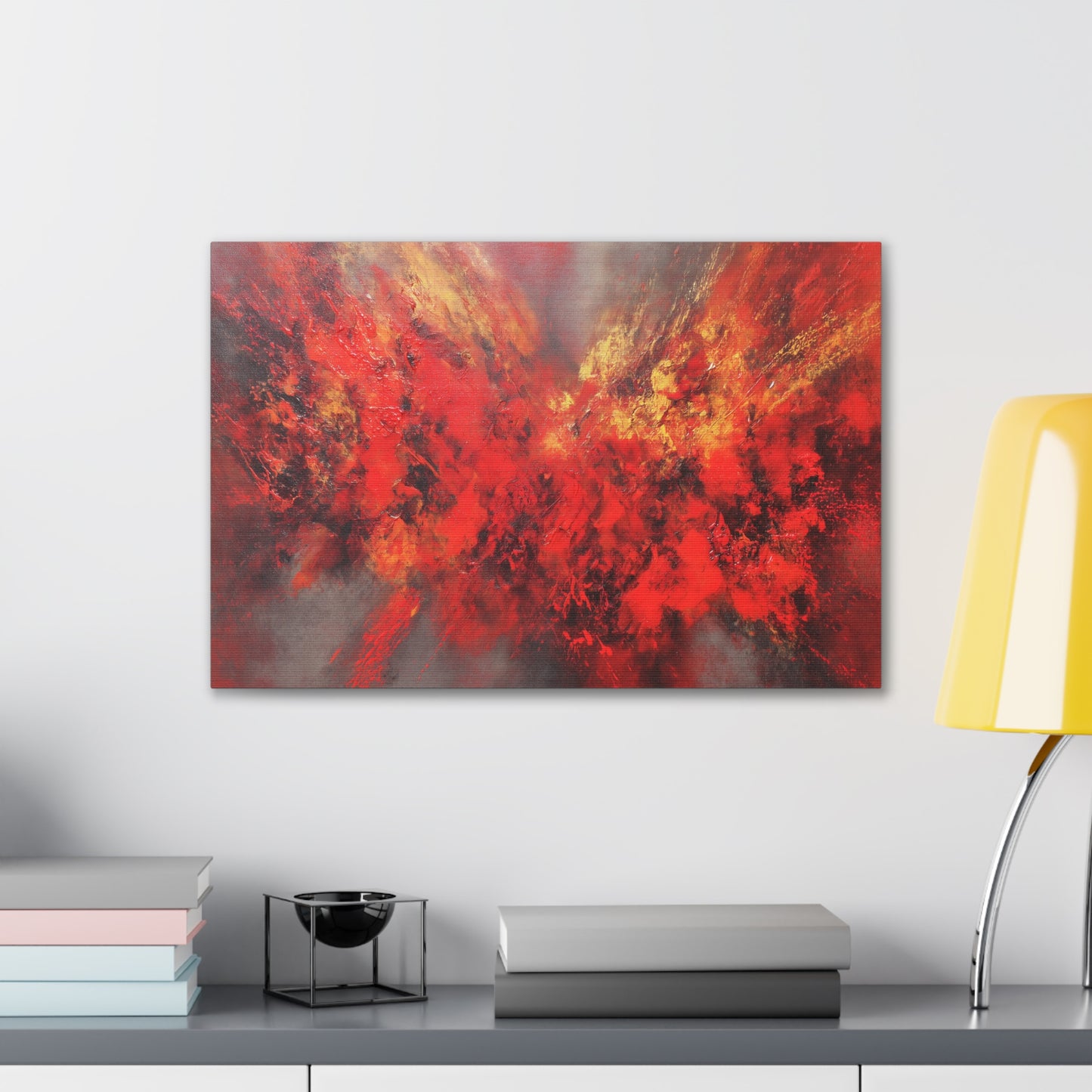Exploding With Love -Abstract Red Canvas Wall Art