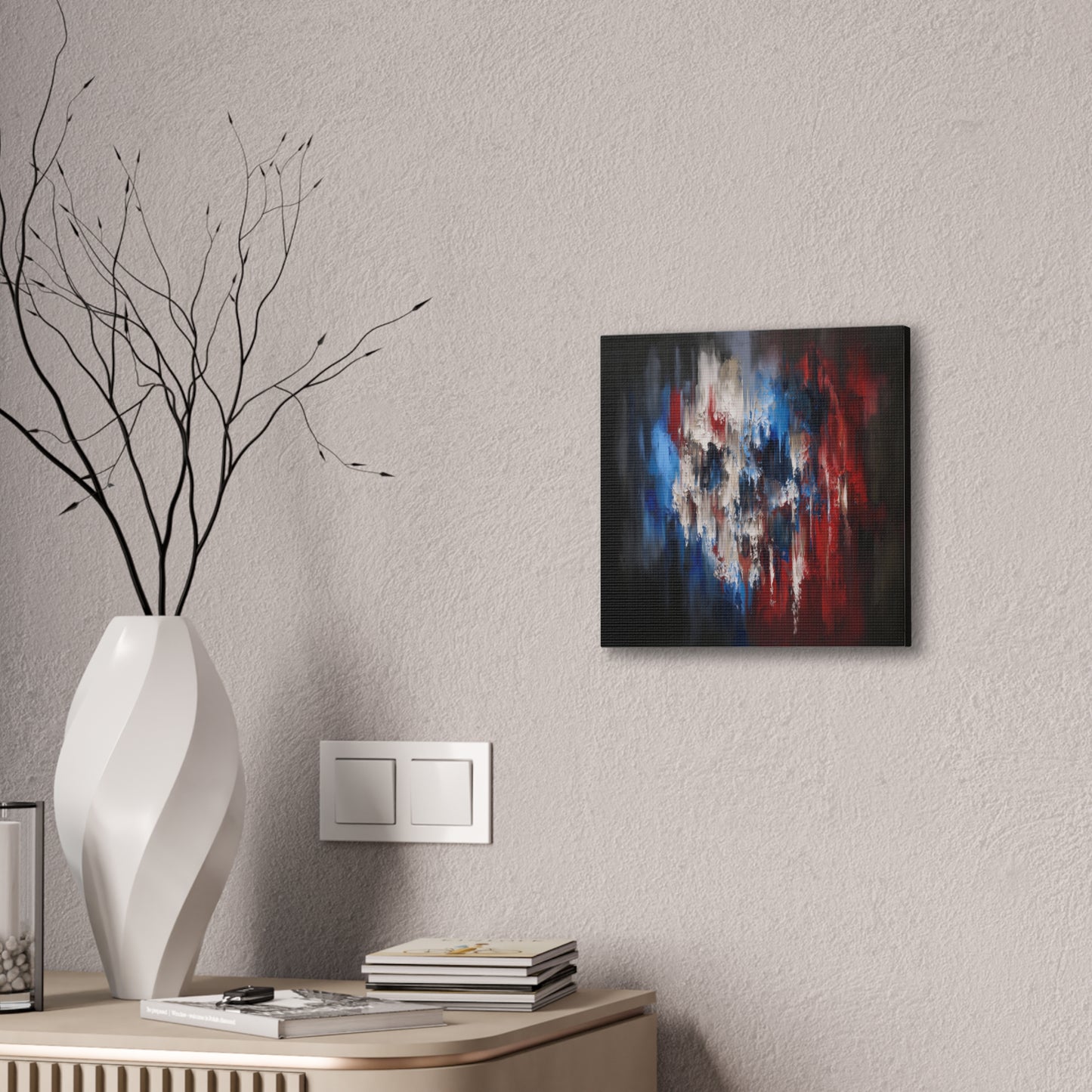 Running Colors - Abstract  Red, White and Blue Art