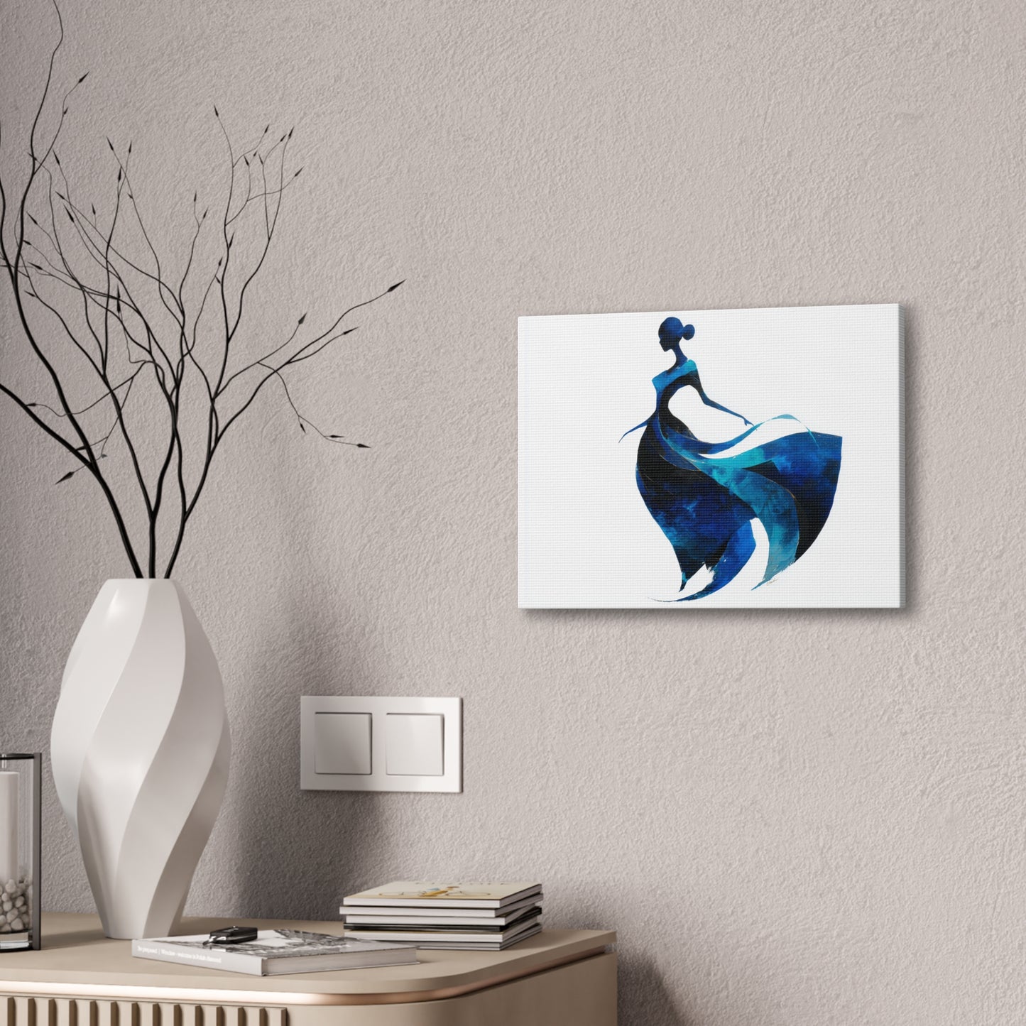 Copy of Dancing with the Water Series #5 -Elegant Silhouette Canvas Wall Art, Abstract Decor for Home, Gift for Women, Living Room Artwork, Dance Theme Decoration
