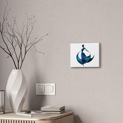 Dancing with the Water Series #1 -Elegant Art Canvas Print, Blue Dress Wall Decor, Feminine Artwork, Home Decor Gift, Birthday or Wedding Decoration
