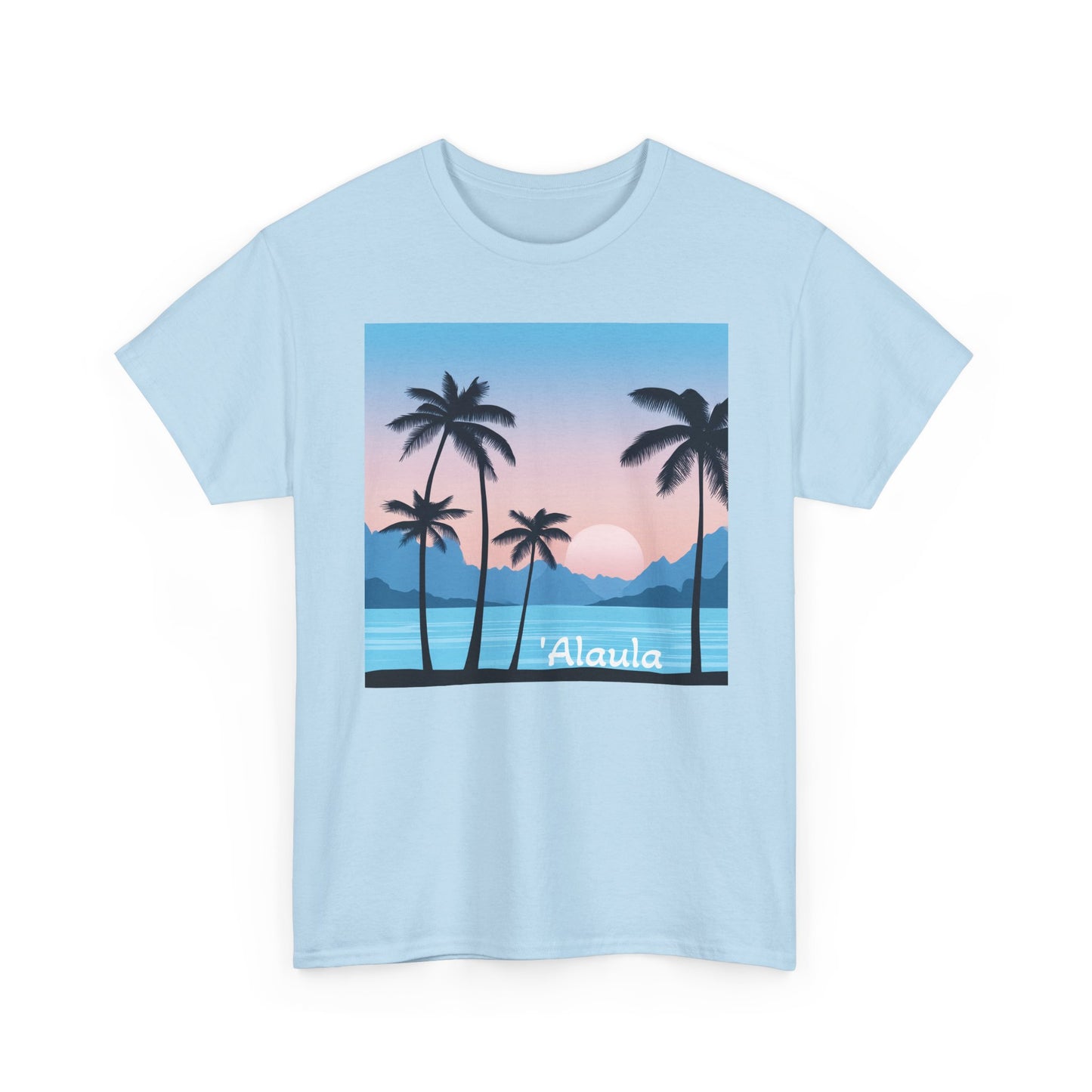 'Alaula Aloha Sunset Tee — Tropical Palm Beach Graphic T-Shirt