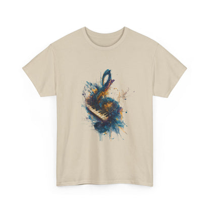 Abstract Music Keyboard Splash T‑Shirt — Watercolor Art Tee