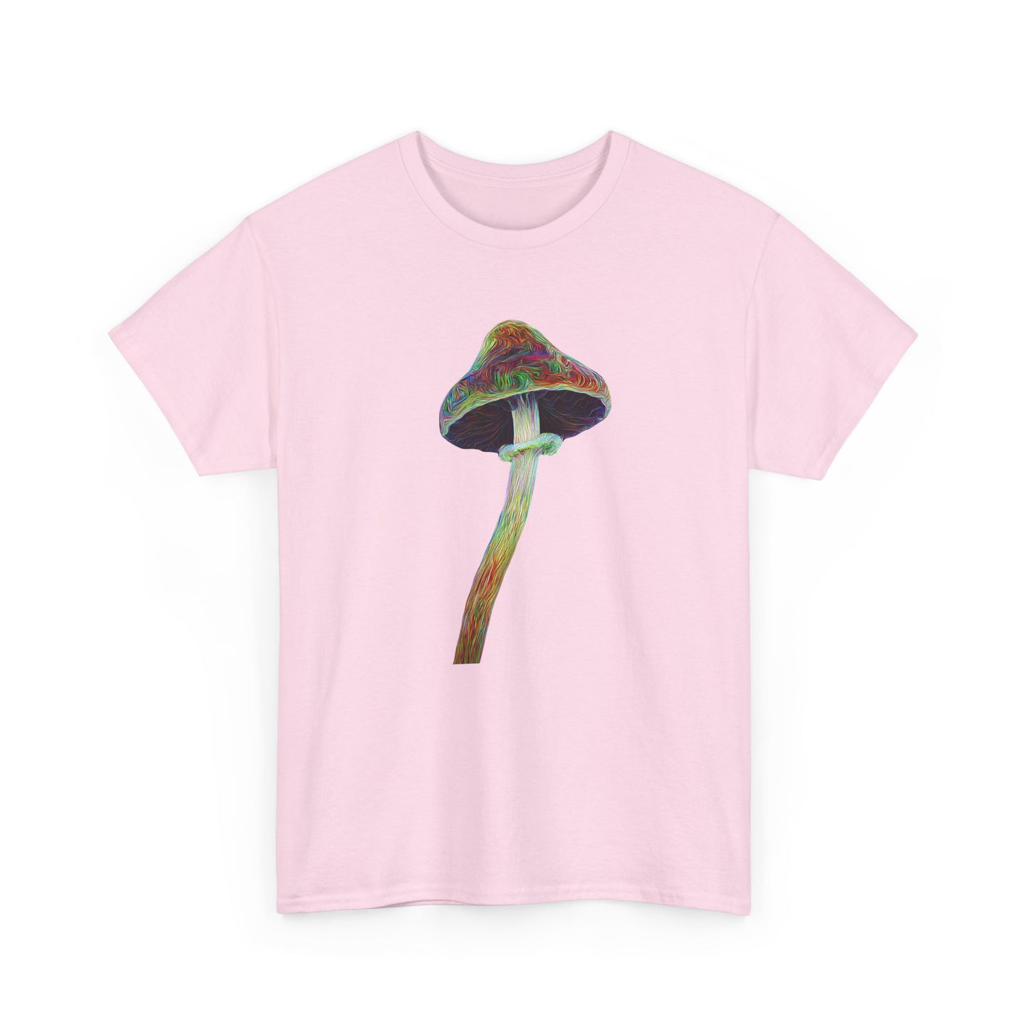 Colorful Psychedelic Mushroom2 - Tee, Unisex Heavy Cotton T-Shirt, Vibrant Graphic Shirt, Perfect for Festivals, Eco-friendly Gift, Casual Wear