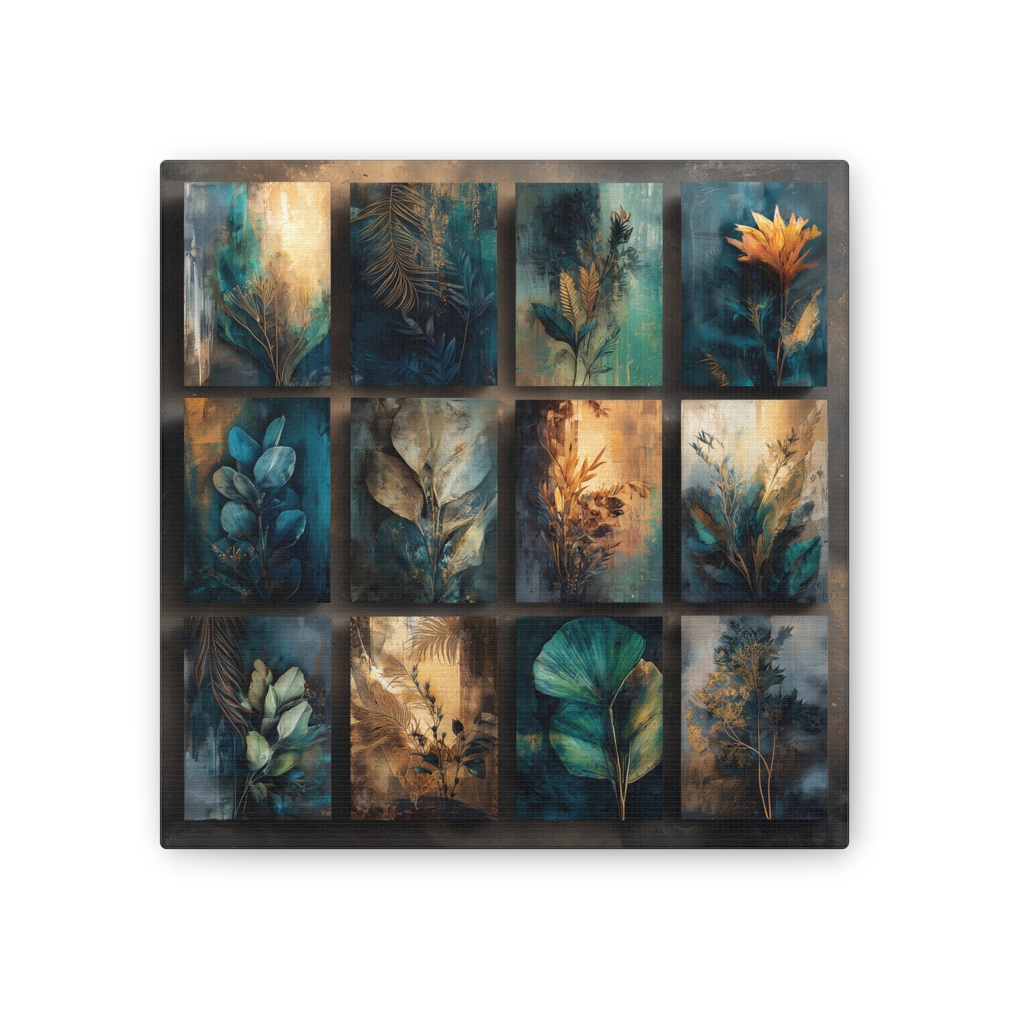 Natures Blue Green Series #2 -Botanical Wall Art, Nature-Inspired Home Décor, Eco-Friendly Canvas Print, Greenery Art Piece, Living Room Wall Hanging