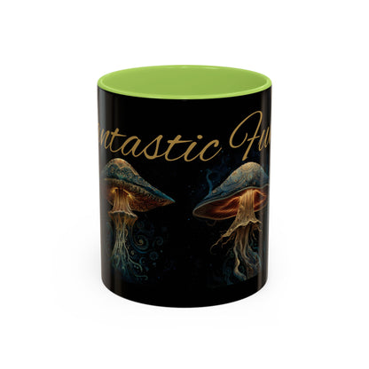Dark Fantastic Fungi Coffee Mug - Magical Ocean Mushroom Art (11/15oz)