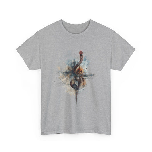 Violin Abstract Music Watercolor T-Shirt — Artistic Treble Clef Music Tee
