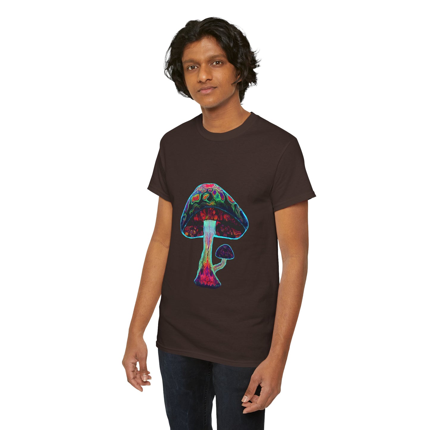 Tie Dye Psychedelic Mushroom 3 -Tee, Unisex Heavy Cotton T-Shirt, Vibrant Graphic Shirt, Perfect for Festivals, Eco-friendly Gift, Casual Wea