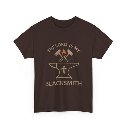 Christian Blacksmith T‑Shirt — "The Lord Is My Blacksmith" Faith Tradesman Tee