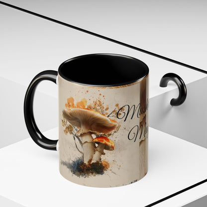 Mushroom Magic Accent Coffee Mug — 11/15oz Ceramic Cup with Woodland Fungi Design