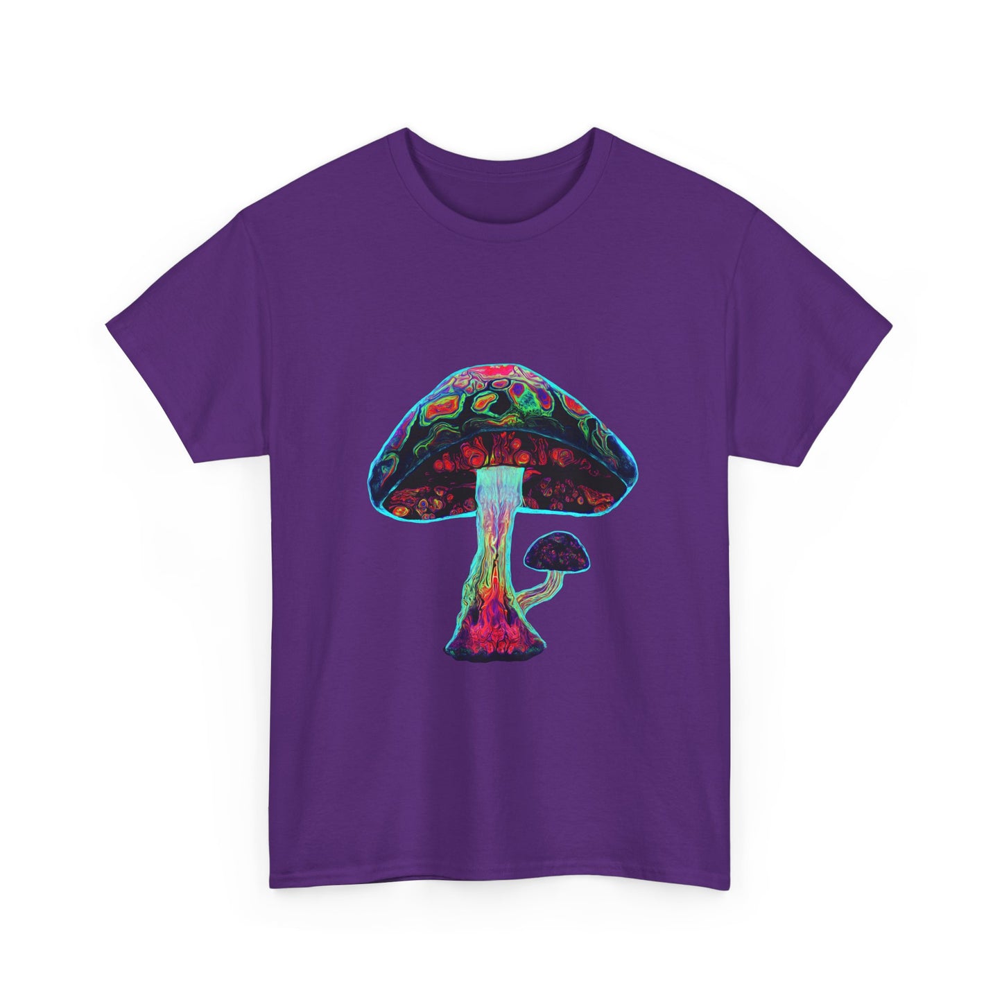 Tie Dye Psychedelic Mushroom 3 -Tee, Unisex Heavy Cotton T-Shirt, Vibrant Graphic Shirt, Perfect for Festivals, Eco-friendly Gift, Casual Wea