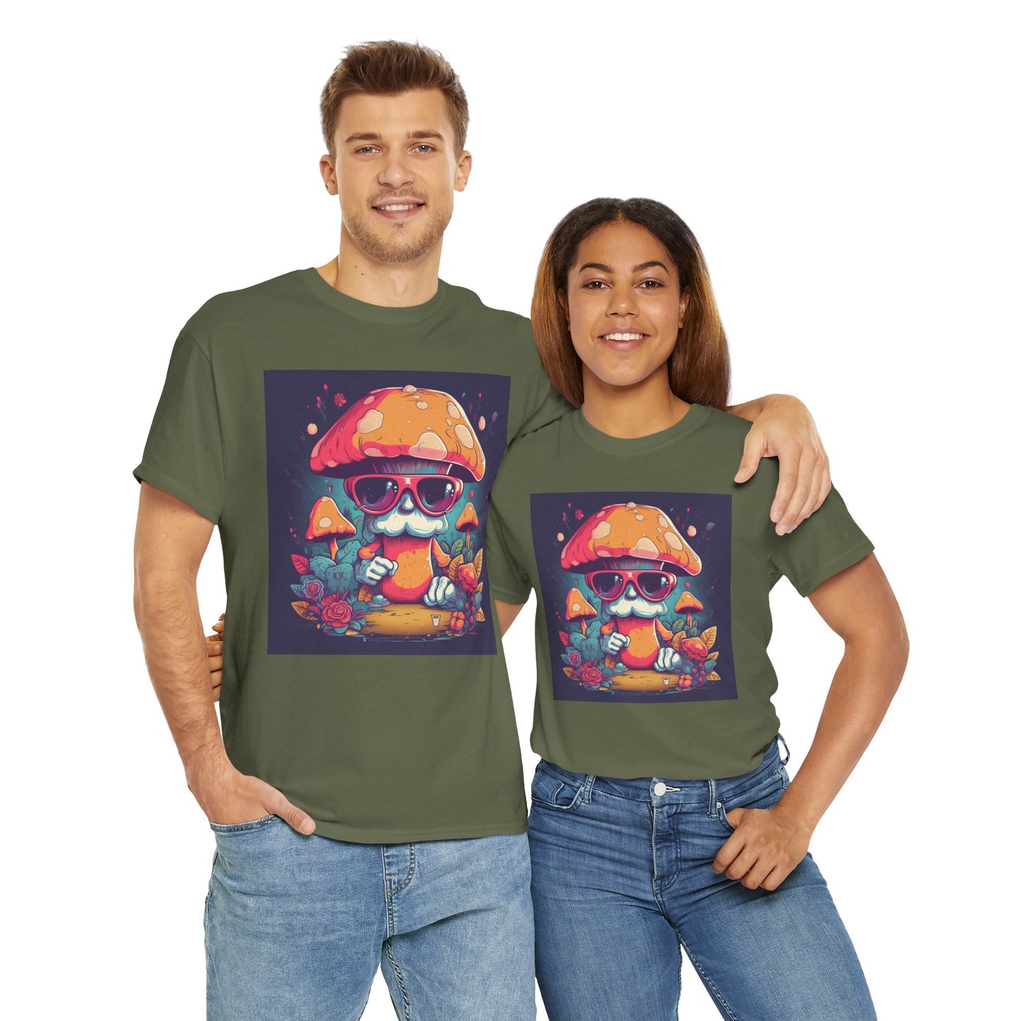 Cool Mushroom Graphic Tee, Retro T-Shirt, Unique Gift for Nature Lovers, Eco-Friendly Apparel, Perfect for Parties and Festivals