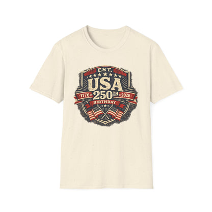 USA 250th Birthday T-Shirt — 1776-2026 Retro American Celebration Tee
