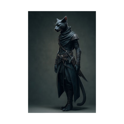 Tabaxi Rogue Satin PAPER POSTER — Dark Fantasy Wall Art
