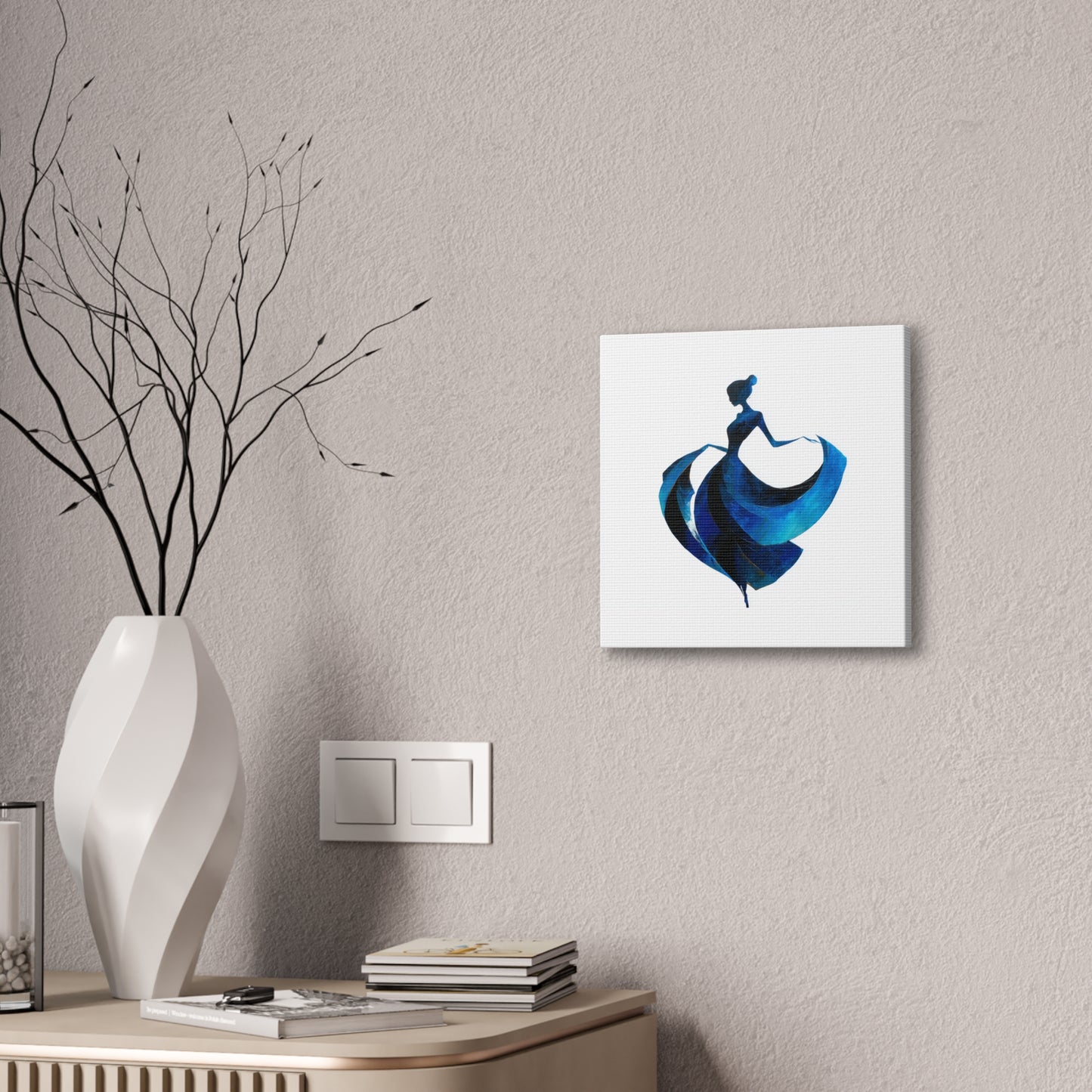 Dancing with the Water Series #2 -Elegant Silhouette Canvas Wall Art, Abstract Decor for Home, Gift for Women, Living Room Artwork, Dance Theme Decoration