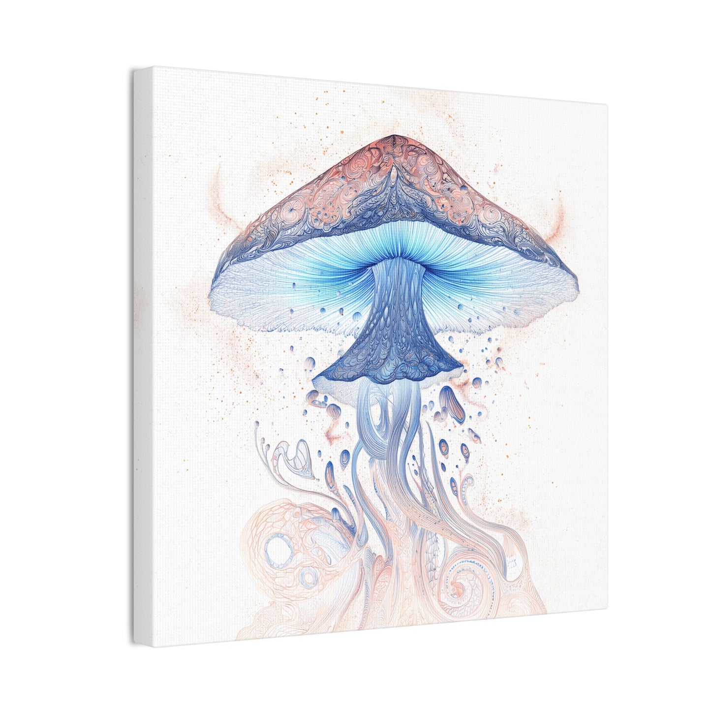 Mind Awakening Light-Mushroom Canvas Art, Stretched Wall Decor, Bohemian Home Decor, Psychedelic Wall Art, Nature-Inspired Art