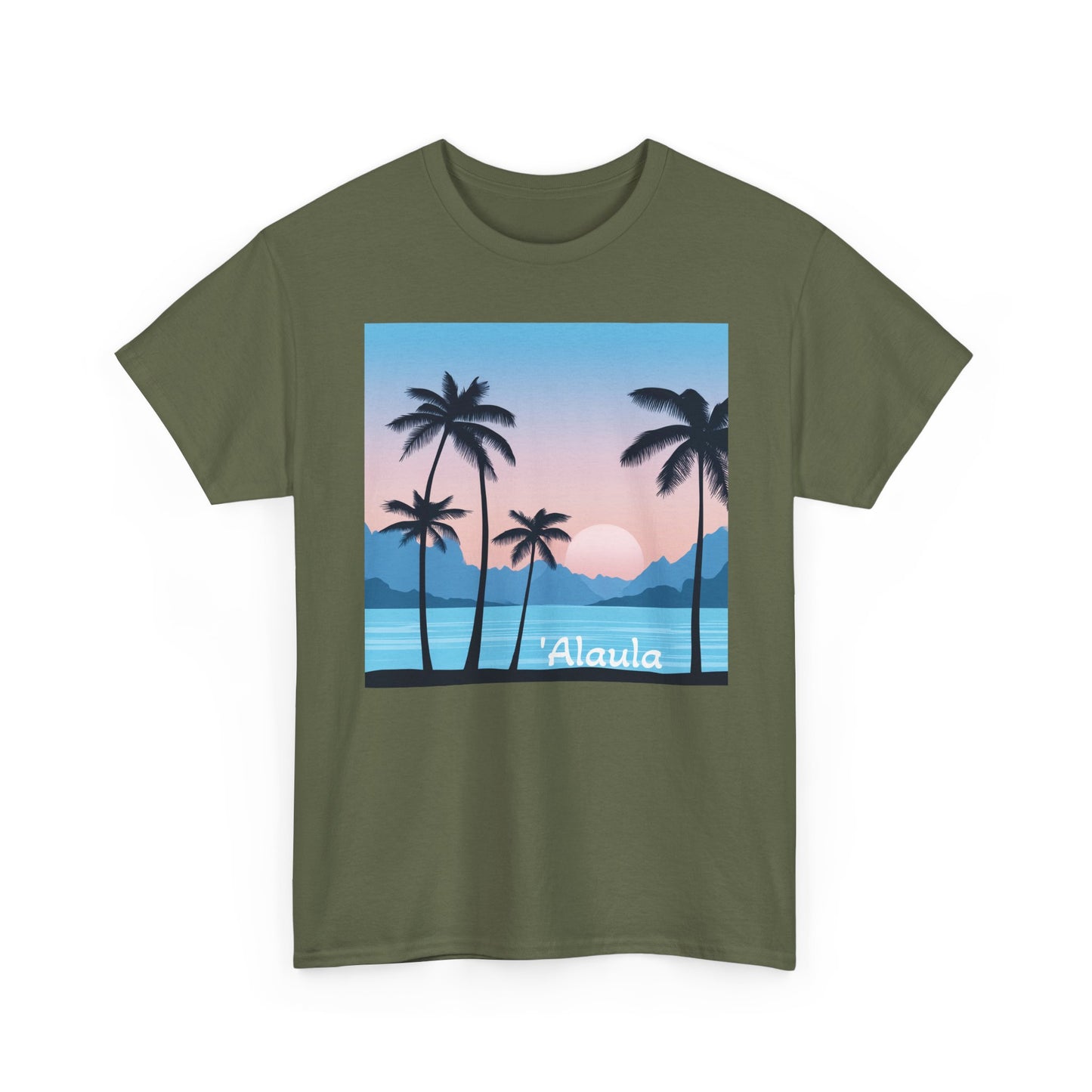 'Alaula Aloha Sunset Tee — Tropical Palm Beach Graphic T-Shirt