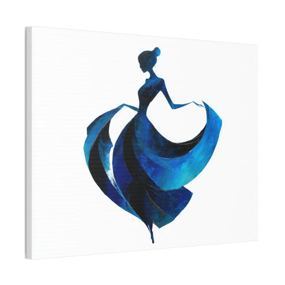 Dancing with the Water Series #2 -Elegant Silhouette Canvas Wall Art, Abstract Decor for Home, Gift for Women, Living Room Artwork, Dance Theme Decoration