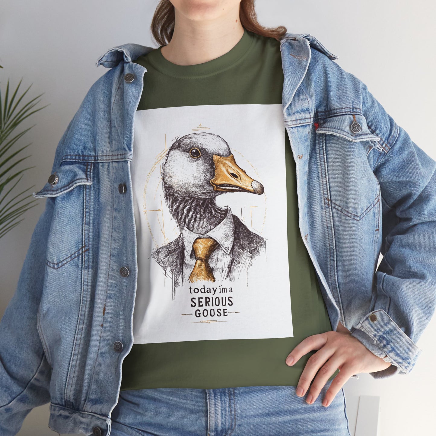 Serious Goose T-Shirt | Funny Animal Tee, Quirky Graphic Tee, Gift for Animal Lovers, Casual Wear, Unique Birthday Gift
