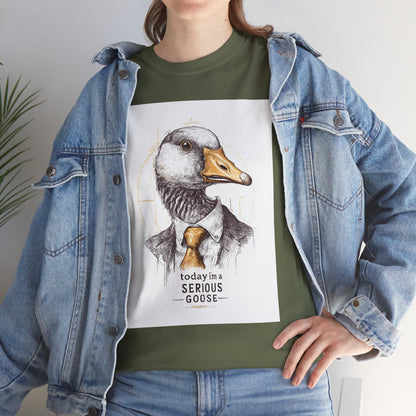 Serious Goose T-Shirt | Funny Animal Tee, Quirky Graphic Tee, Gift for Animal Lovers, Casual Wear, Unique Birthday Gift