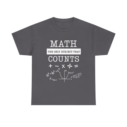 Math Counts -Unisex Heavy Cotton Tee, Funny Math Shirt, Gift for Teachers, Math Lovers, Back to School T-Shirt