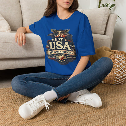 USA Established 1776–2026 Vintage Eagle T-Shirt — 250 Years of Freedom