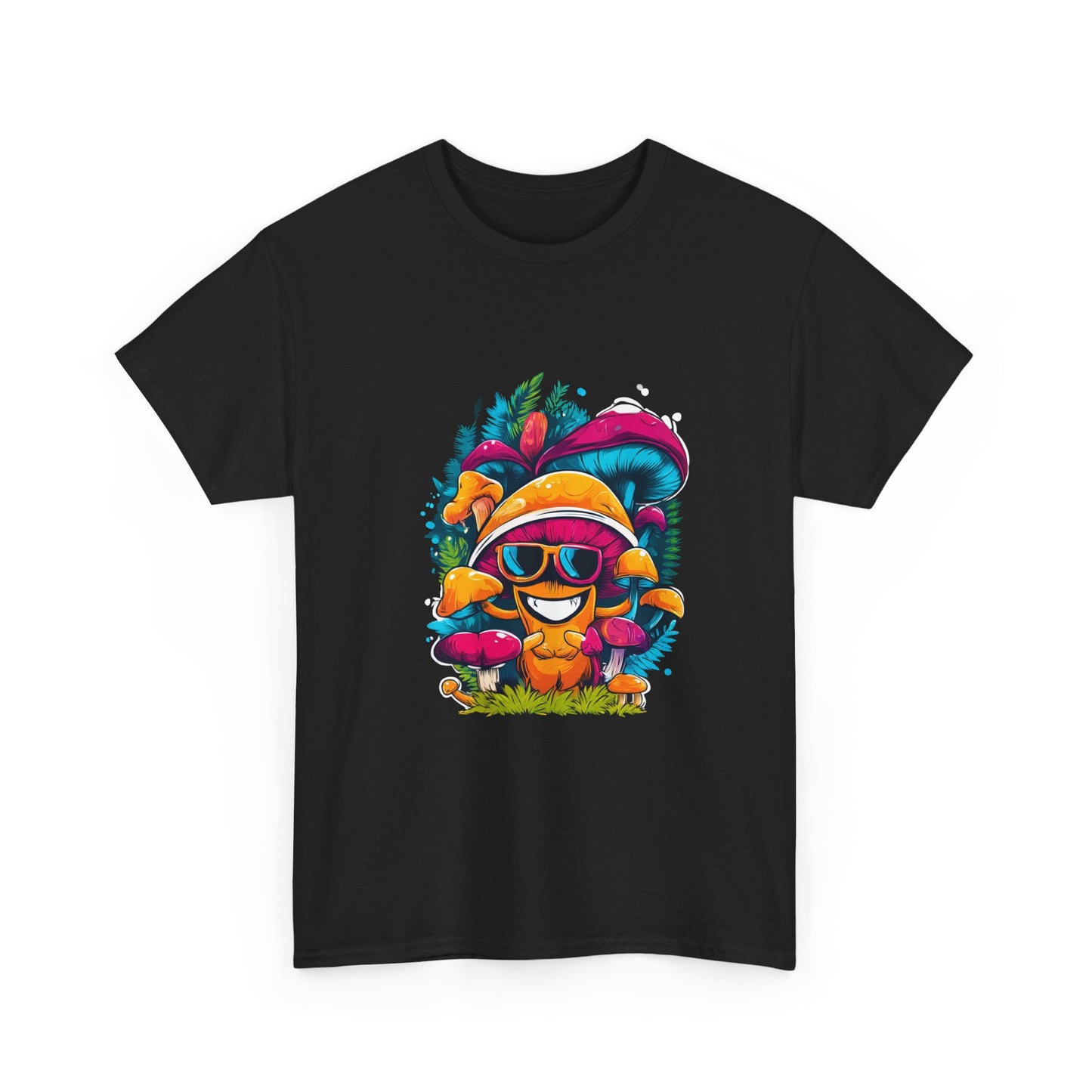 Mushroom Dude -Tee, Unisex Heavy Cotton T-Shirt, Vibrant Graphic Shirt, Perfect for Festivals, Eco-friendly Gift, Casual Wea
