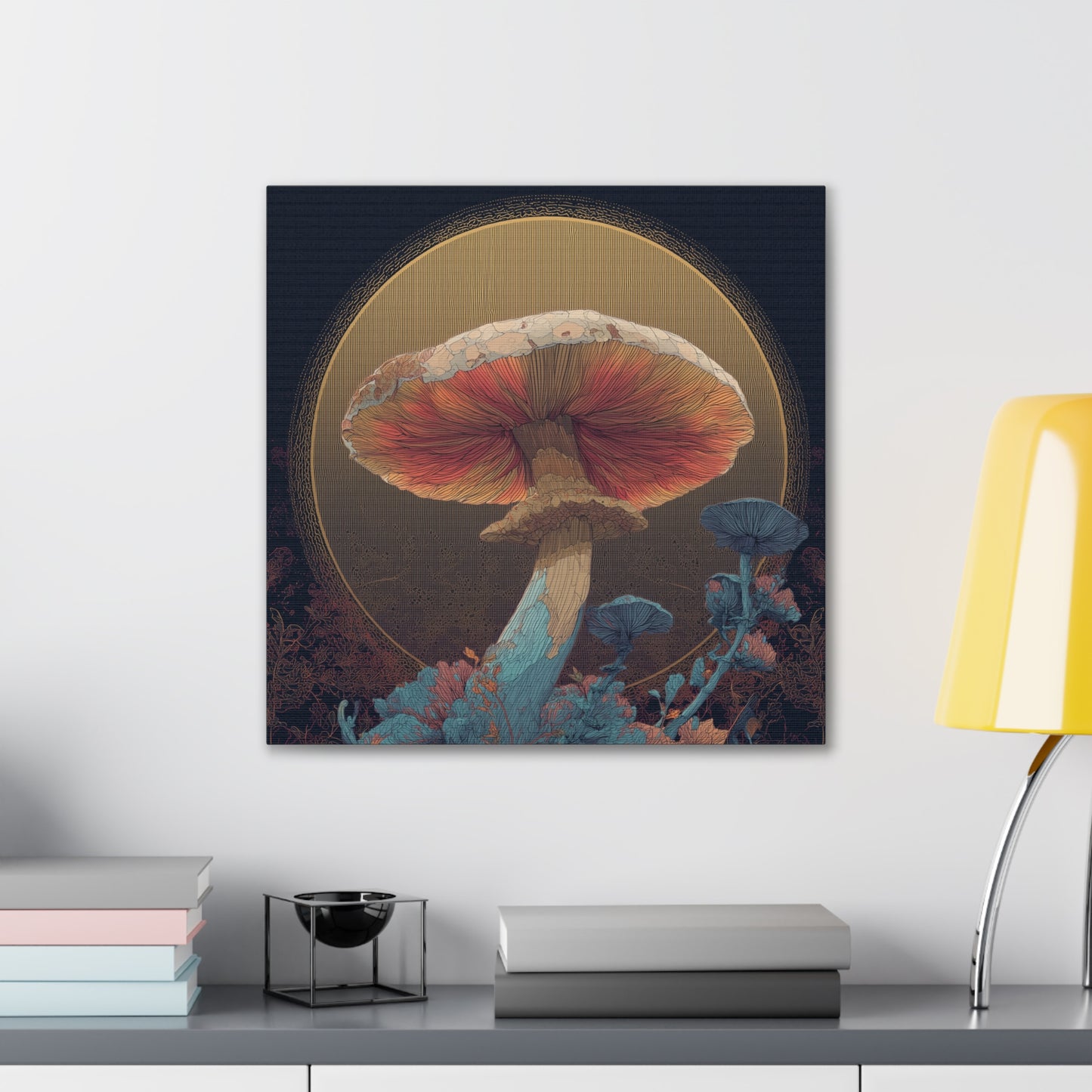 Surreal Shroom -Mushroom Canvas Art, Stretched Wall Decor, Bohemian Home Decor, Psychedelic Wall Art, Nature-Inspired Art
